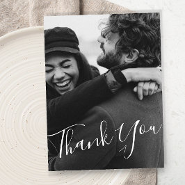 Cartão Postal Casamento de Fotografias Personalizadas de Script 