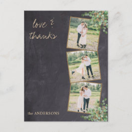 Cartão Postal Casamento de Fotos do Quadro Moderno Russo Obrigad