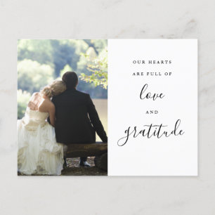 Cartão Postal Casamento De Fotos Em Branco E Preto Obrigado