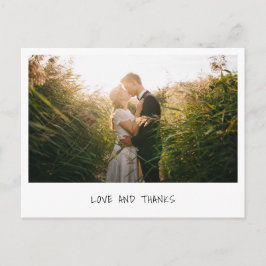 Cartão Postal Casamento de Fotos Simples Moderno Minimalista Obr