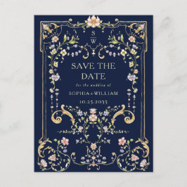 Cartão Postal Casamento de Frame Floral, Ornamentado Vitoriano G