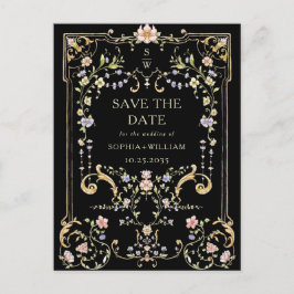 Cartão Postal Casamento de Frame Floral, Ornamentado Vitoriano G