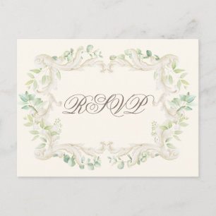 Cartão Postal Casamento de Frame Russo Elegante Eucalyptus Vinta