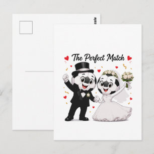 Cartão Postal Casamento de Futebol do Casal