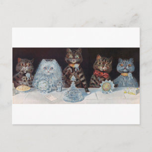 Cartão Postal Casamento de Gato, Casamento, Noiva, Louis Wain
