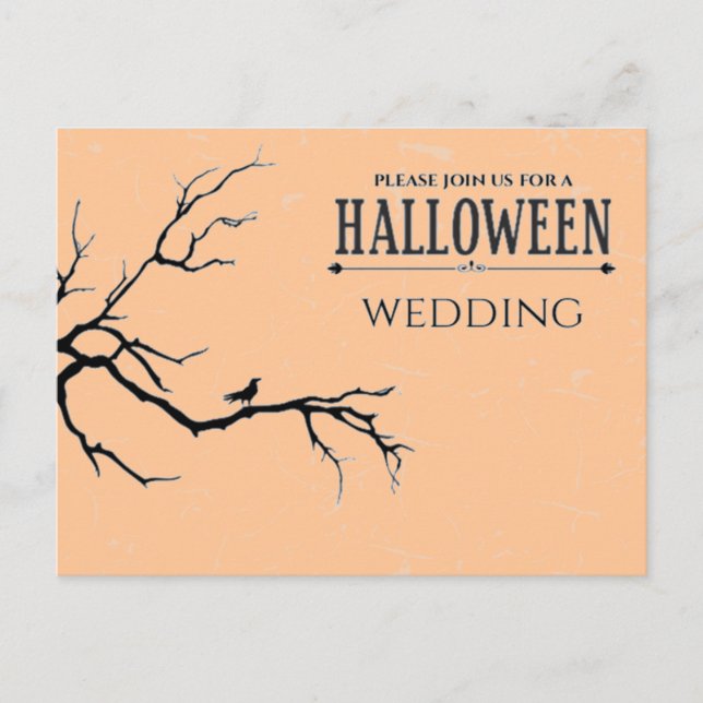 Cartão Postal Casamento de Halloween Assombrado (Frente)