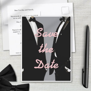 Cartão Postal Casamento de Homens Gays Modernos e Elegantes Salv