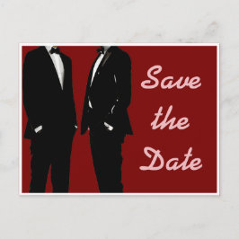 Cartão Postal Casamento de Homens Gays Modernos Elegantes Salve