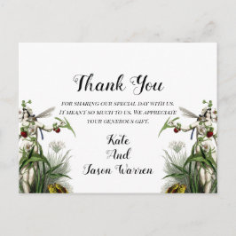 Cartão Postal Casamento de Jardim Magical Obrigado