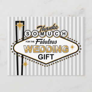 Cartão Postal Casamento de Las Vegas Obrigado Cartão-postal