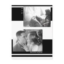 Casamento de Listras Minimalistas Preto e Branco