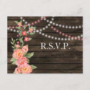 Cartão Postal Casamento de Madeira de Peony Barn, País Russo