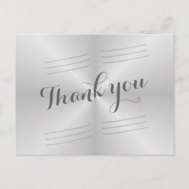 Cartão Postal Casamento de metal escovado Obrigado