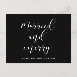 Cartão Postal Casamento de Natal elegante e Feliz