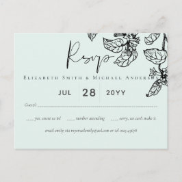 Cartão Postal Casamento de Orçamento de Folha de Jardim Botânico