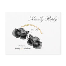 Casamento de Peixes Dourados Elegante Preto