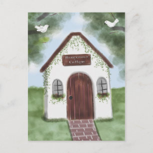 Cartão Postal Casamento De Pequeno Algodão Branco Obrigado Cartã