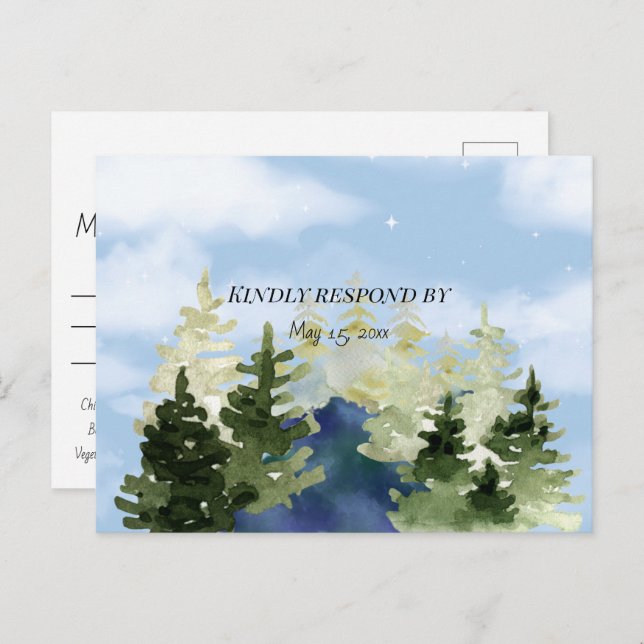 Cartão Postal Casamento De Resort Em Lago Nas Montanhas (Frente/Verso)