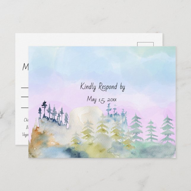 Cartão Postal Casamento De Resort Em Lago Nas Montanhas (Frente/Verso)