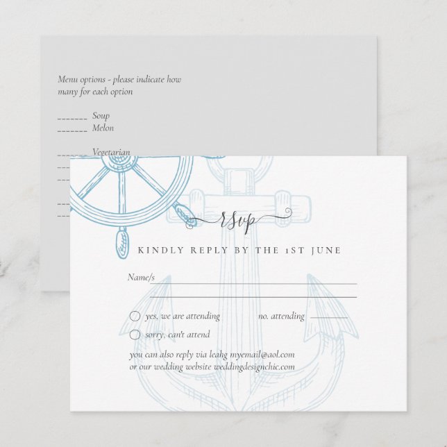 Cartão Postal Casamento de Rodas Náuticas (Frente/Verso)