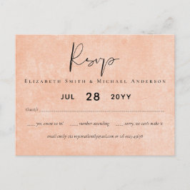 Cartão Postal Casamento de Script Amarelo - Laranja - BUDGET