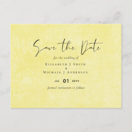 Cartão Postal Casamento de Script Amarelo - Laranja - BUDGET