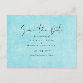Cartão Postal Casamento de Script Amarelo Turquesa do ORÇAMENTO