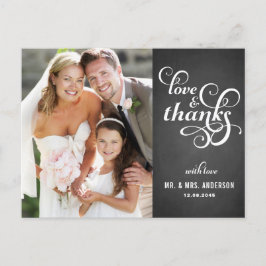 Cartão Postal Casamento de Script Chic do País Obrigado Cartão-P