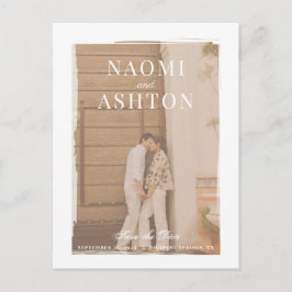 Cartão Postal Casamento de Sobreposição Bruto Salvar a Data