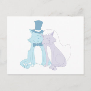 Cartão Postal Casamento de Tema de Cat