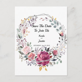 Cartão Postal Casamento de Trending Frame Floral Silver