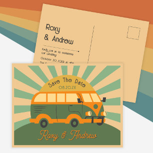 Cartão Postal Casamento de van de verão