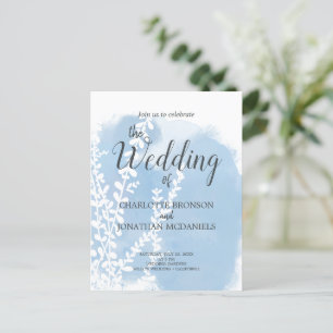Cartão Postal Casamento de Wash com Cor de Água Azul Celestial