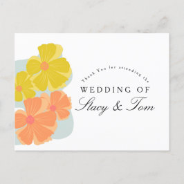 Cartão Postal Casamento Desenho De Mão De primavera Bloom Cosmos