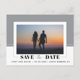 Cartão Postal Casamento do bloco de cores da cinza Salvar a foto
