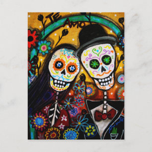 Cartão Postal Casamento do Dia de los Muertos