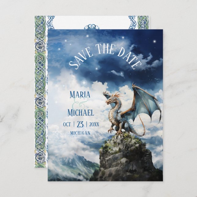 Cartão Postal Casamento do Dragão de Orçamento Salve o Cartão-Po (Frente/Verso)