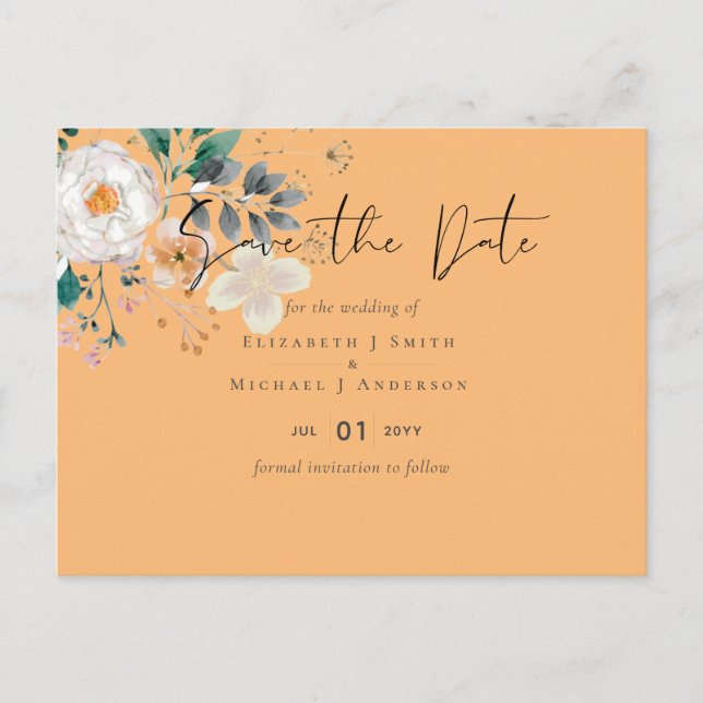 Cartão Postal Casamento do Jardim do Barão com Primavera Wildflo (Frente)