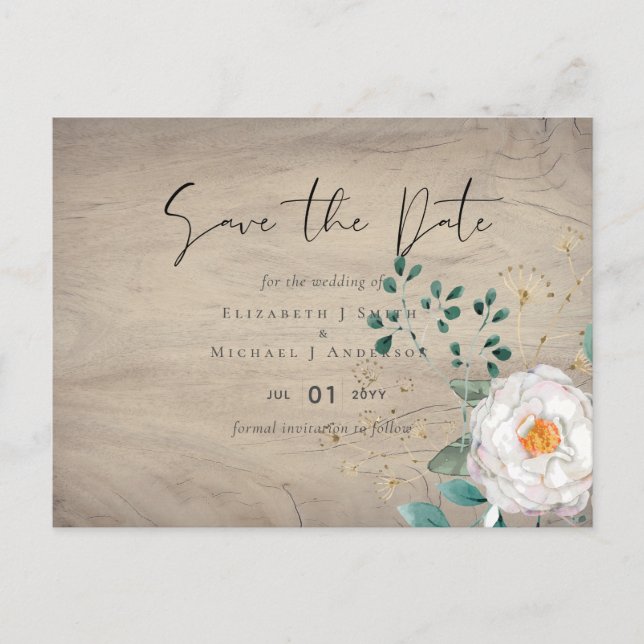 Cartão Postal Casamento do Jardim do Barão com Primavera Wildflo (Frente)