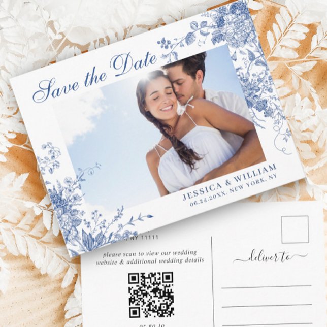 Cartão Postal Casamento do Jardim Francês Azul Vitoriano Salva a (Criador carregado)