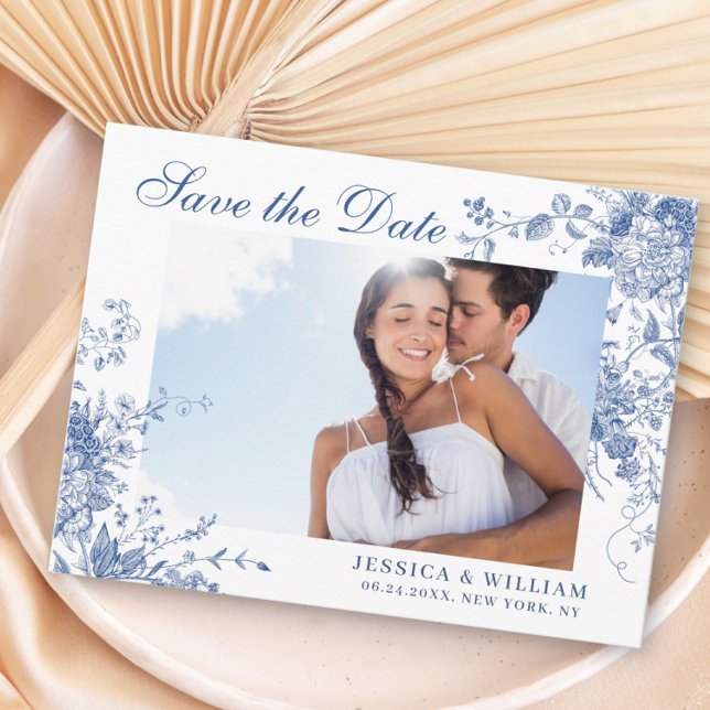 Cartão Postal Casamento do Jardim Francês Azul Vitoriano Salva a (Criador carregado)