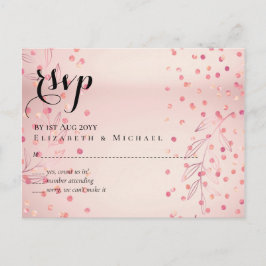 Cartão Postal Casamento do Orçamento da Tendência Dourada Modern