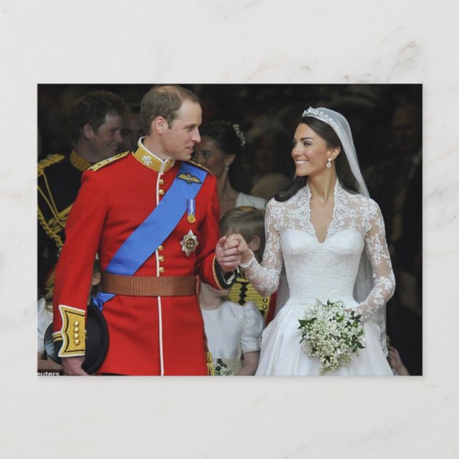 Cartão Postal Casamento do Príncipe William e Kate Middleton (Frente)