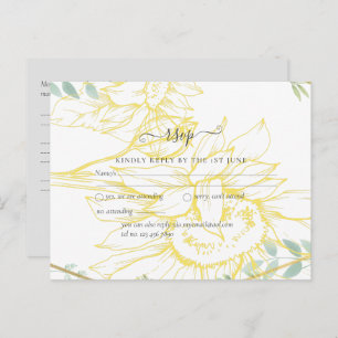 Cartão Postal Casamento Dourado de Sage, Greenery Sage