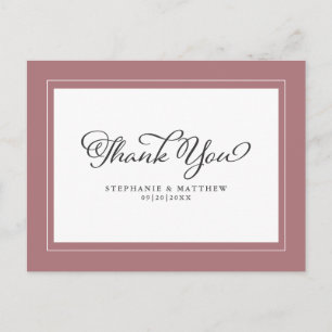 Cartão Postal Casamento Dusty Rosa Chic Modern Borders