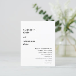 Cartão Postal Casamento Elegante Minimalista Simples Tipografia 