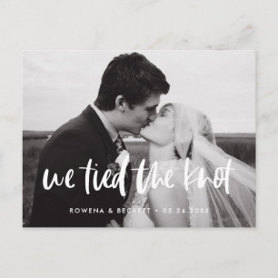 Cartão Postal Casamento elegante moderno Nós amarramos a foto do
