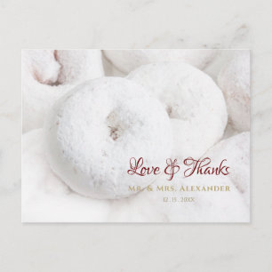 Cartão Postal Casamento Elegante Obrigado Nozes Brancas Ereais