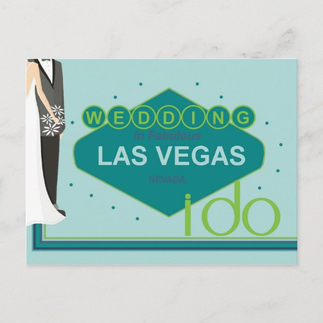 Cartão Postal Casamento em Las Vegas Bride & Groom do Cartaz (Frente)