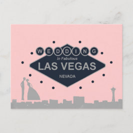 Cartão Postal Casamento em Las Vegas com Silhouette Bride & Groo